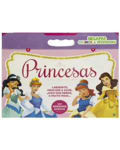 Livro Infantil Megapad com Atividades e Figurinhas de Princesas